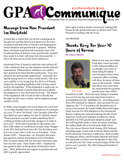 Message from New President Jim Shofstahl Thanks Rory For Your