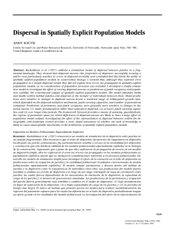 Dispersal in Spatially Explicit Population Models