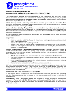 Covered Device Recycling Act -Act 108- of 2010