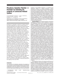 Phosphorus Saturation Potential: A Parameter for Estimating the