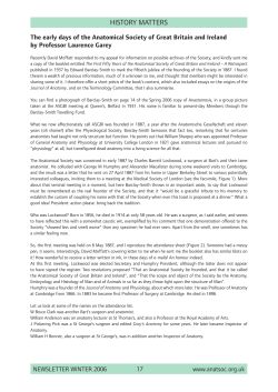 History of the Anatomical Society