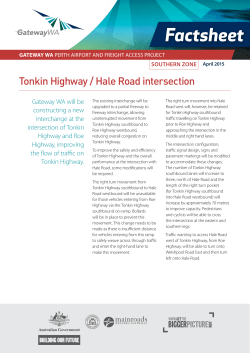 Factsheet &ndash; Tonkin Highway / Hale Road intersection