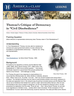 Thoreau`s Critique of Democracy in &ldquo;Civil