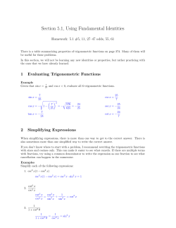 Section 5.1, Using Fundamental Identities