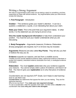 Writing a Strong Argument