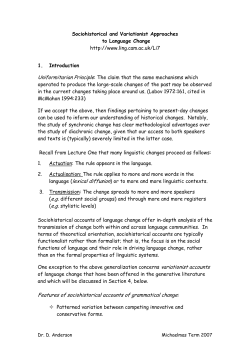 Sociohistorical and Variationist Approaches