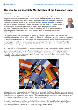 The case for an Associate Membership of the European Union