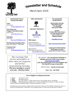 March/April, 2016 - Winona State University