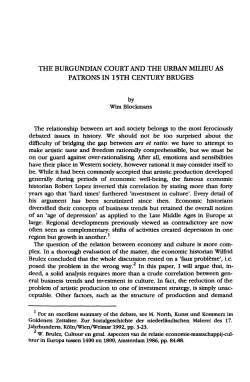 THE BURGUNDIAN COURT AND THE URBAN MILIEU AS