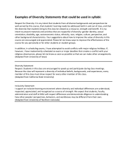 Examples of Diversity Statements that could be used in syllabi: