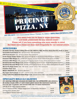 Catering Menu - Precinct Pizza