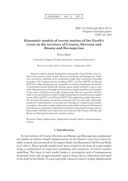 Kinematic models of recent motion of the Earth`s crust on the territory