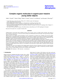 Complex organic molecules in organic
