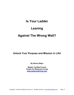 Is Your Ladder Leaning Against The Wrong Wall?