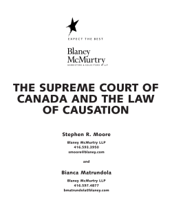 the supreme court of canada and the law of causation