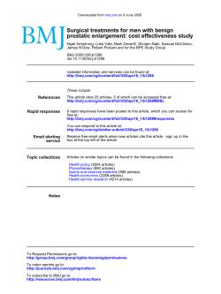 study prostatic enlargement: cost effectiveness Surgical treatments