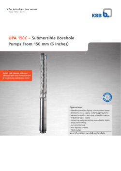 UPA 150C &ndash; Submersible Borehole Pumps From 150 mm (6 Inches)
