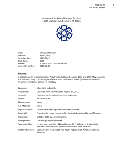 May Asseff Papers - Arab American National Museum