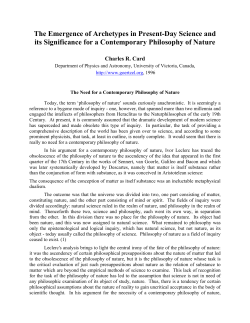 The Emergence of Archetypes in Present