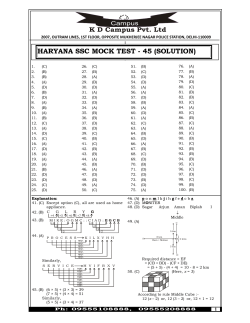 HARYANA SSC MOCK TEST - 45 (SOLUTION)