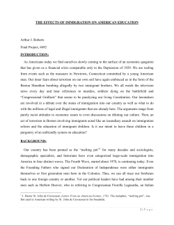 THE EFFECTS OF IMMIGRATION ON AMERICAN EDUCATION