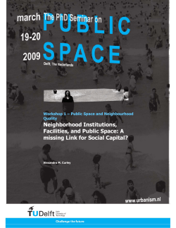 Neighborhood Institutions, Facilities, and Public Space: A missing