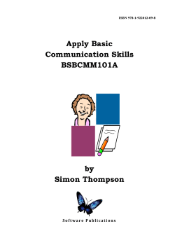 Apply Basic Communication Skills BSBCMM101A by Simon