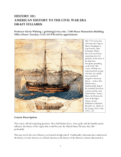 HISTORY 101: AMERICAN HISTORY TO THE CIVIL WAR ERA