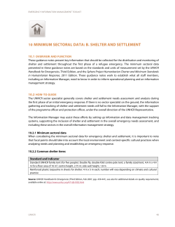 Shelter and Settlement