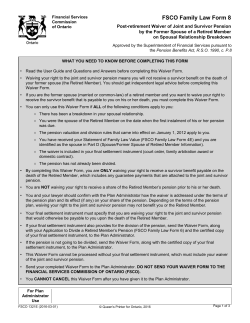 FSCO Family Law Form 8 - Commission des services financiers de l