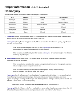 Homonymy