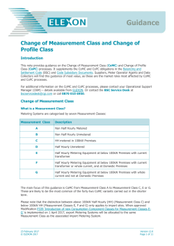 Change of Measurement Class and Change of Profile