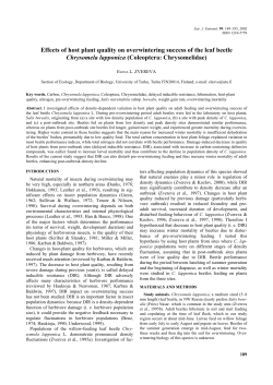 Effects of host plant quality on overwintering success of the leaf