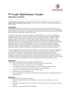 5 Grade Math/Science Teacher