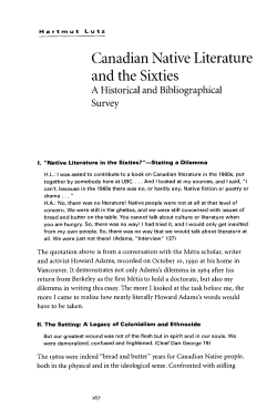 Canadian Native Literature and the Sixties