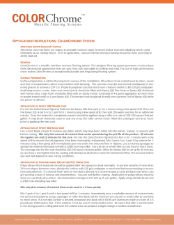 ColorChrome&trade; System Application Instructions