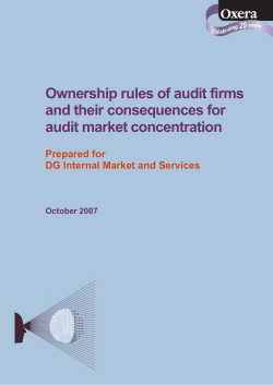 Ownership rules of audit firms and their consequences for audit