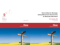 Committed to Savings: Using Behavioral Economics to Motivate
