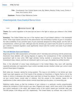 Gun Control Saves Lives