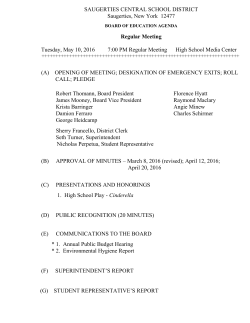 5-10-16 Agenda Public - Saugerties Central School District