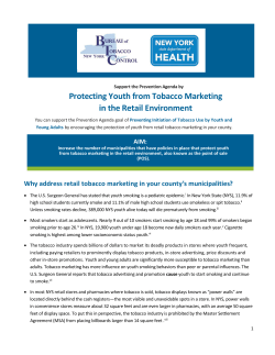 Protecting Youth from Tobacco Marketing in the Retail Environment