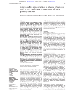 Microsatellite abnormalities in plasma of patients with breast