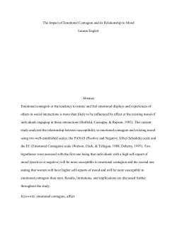 The Impact of Emotional Contagion and its Relationship to Mood