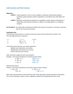 6.6A Inverses of Functions