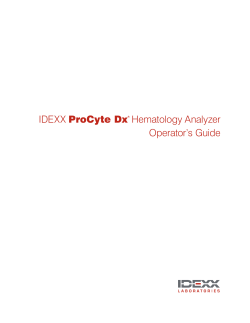 IDEXX ProCyte Dx* Hematology Analyzer Operator`s Guide