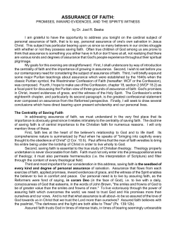 Assurance of Faith - Free Reformed Churches of North America