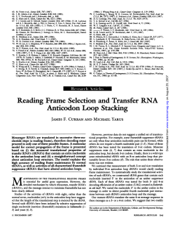 Reading Frame Selection and Transfer RNA Anticodon Loop Stacking