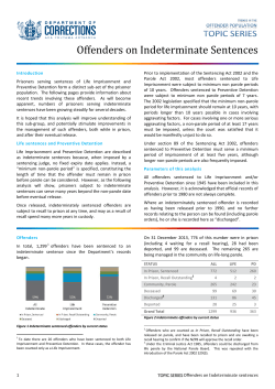 Offenders on Indeterminate Sentences