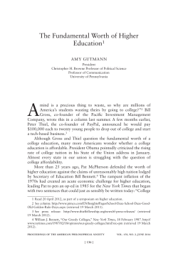 The Fundamental Worth of Higher Education