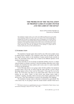 the problem of the translation of proper names in harry